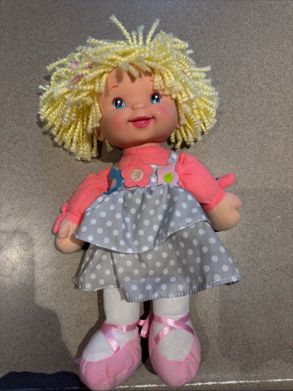 Yellow-Haired Pink Outfit Soft Kids Doll